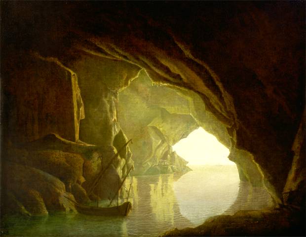 17 - Wright of Derby, Grotta nel golfo di Salerno al tramont