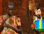 BORN INVISIBLE Burkina Faso girl with pail