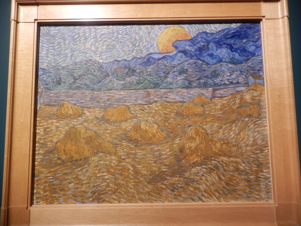 Paesaggio con covoni di grano e luna nascente, 18 , olio su tela - c. Kroller-Muller museum, otterlo, The Netherlands