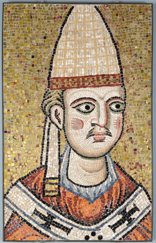 Papa Innocenzo III, mosaico inizi secolo XIII, Museo di Roma. 