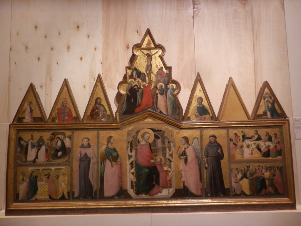 "Crocifissione" 1345, polittico di Giovanni Baronzio. Urbino Galleria Nazionale delle Marche. 