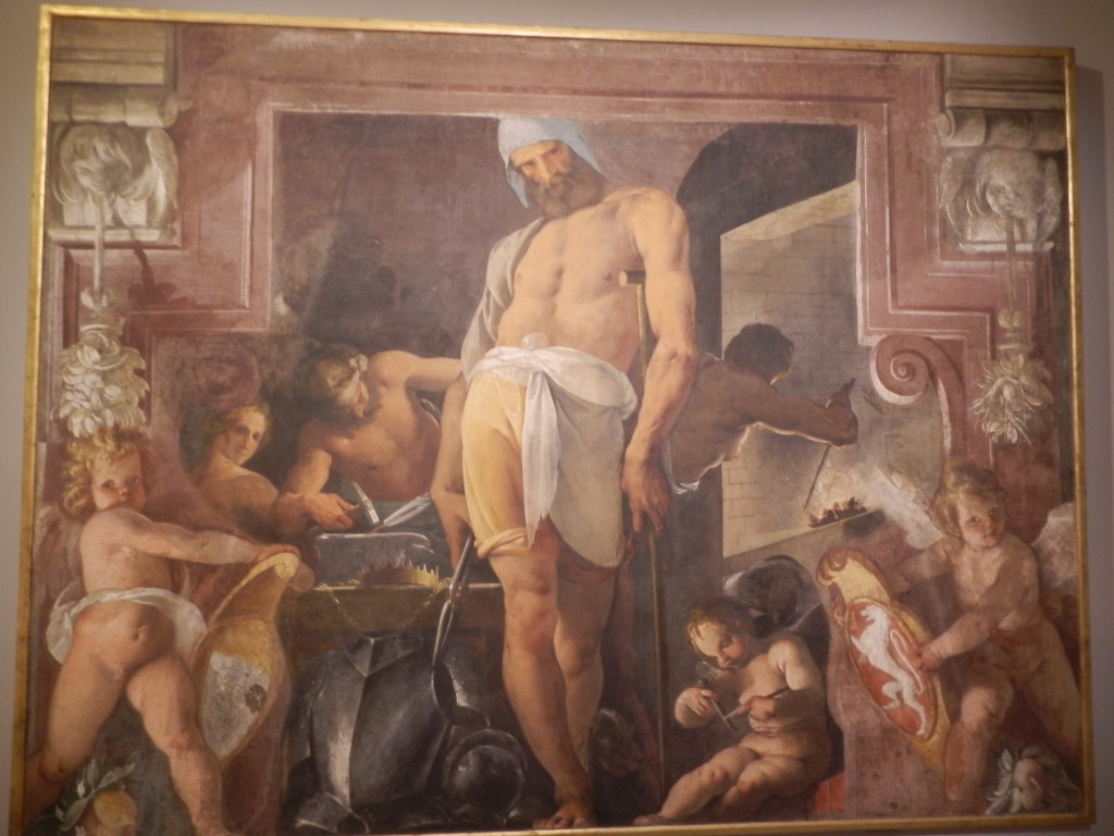 "La fucina di Vulcano" 1599, di Pier Francesco Mazzucchelli detto il Morazzone, affresco a strappato trasportato su tela. Milano, Pinacoteca del Castello Sforzesco.
