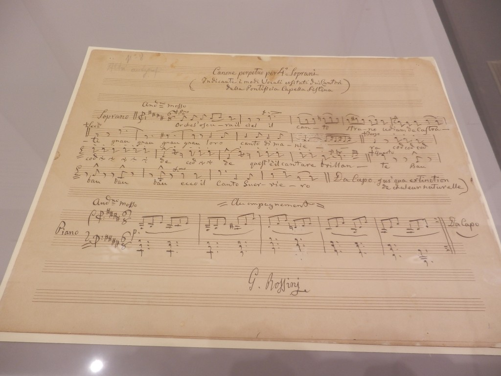 "Canone perpetuo per 4 soprani", partitura autografa di Gioacchino Rossini. 