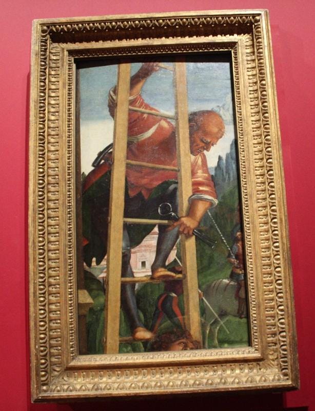 Frammento della Pala di Matelica: "Uomo su una scala" (1504).