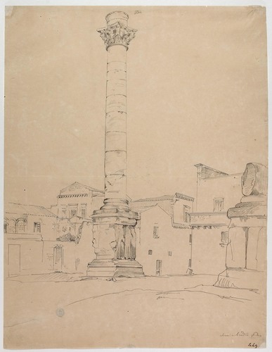 "Colonna romana a Brindisi", Frans Vervloet, disegno, 1829.