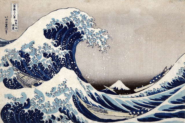 "La grande onda di Kanagawa", 1830, di Katsushika Hokusai.